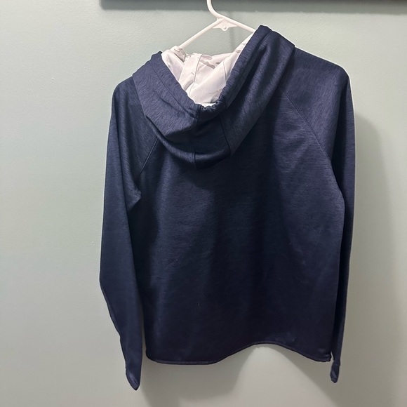 UNDER Armour Sweatshirt Hoodie Adult small pink/blue Pullover Gym Running Logo - Picture 2 of 9